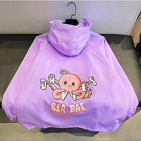 Áo khoác dù Chống Nắng cho nam nữ và cặp đôi In Hình Sea Bea, Jacket ulzzang 2 màu unisex