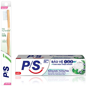 Combo Bàn chải P/S Tre Tự Nhiên và Kem Đánh Răng P/S Baking Soda