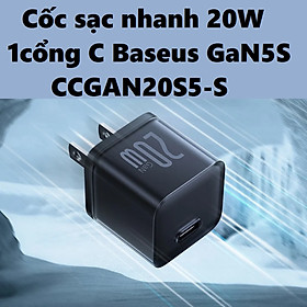 Củ sạc nhanh 30W 20W 1cổng Type C cho iP 14/15 series laptop tablet Baseus GaN5S CCGAN30S5-S _ Hàng chính hãng