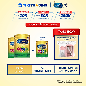 [Tặng 1 lon 830g cùng loại] Bộ 2 Lon Sữa bột Enfagrow A+ Neuropro 4 Vị thanh mát với dưỡng chất DHA & MFGM cho trẻ từ 2–6 tuổi– 1.7kg