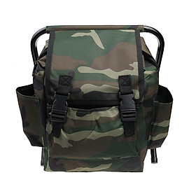Hunting Fishing Tackle Backpack Bag Camping Foldable Stool Seat Chair - Camo