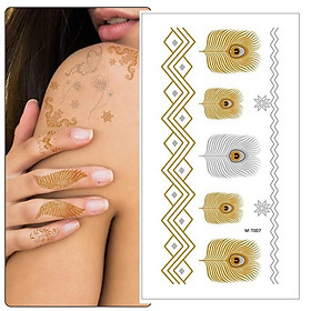 Hình xăm nhũ ánh kim, xăm dán nghệ thuật henna tatoo quạt ai cập thời trang đi tiệc Legaxi