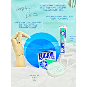 Kem Đánh Răng Eucryl Toothpowder Freshmint Bạc Hà Giúp Sạch Những Mảng Bám, Làm Trắng Tự Nhiên, Giảm Sâu Răng 62g