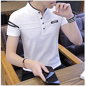 Áo thun nam cổ trụ tay ngắn vải thun cotton xịn co giãn size 40kg đến 85kg MKT01