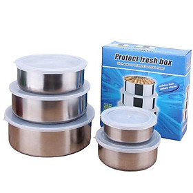 Mua Bộ 5 thố inox cao cấp mới có nắp đậy
