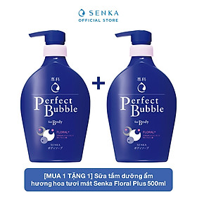 [MUA 1 TẶNG 1] Sữa tắm dưỡng ẩm hương hoa tươi mát Senka Perfect Bubble for Body Floral Plus 500ml