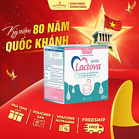 Cốm lợi sữa Lactova hỗ trợ giảm tắc tuyến sữa, tăng tiết sữa và chất lượng sữa (20 gói) - Nutramed