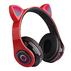 Tai Nghe Nhạc Không Dây B39 Bt5.0 Over-Ear Tai Mèo Phát Sáng Có Thể Gập Lại Với Mic Aux In Thẻ TF