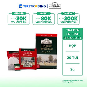 Trà đen English Breakfast Ahmad Tea Hộp 40g (20 túi nhôm)