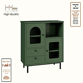 [Happy Home Furniture] SISEEL, Tủ lưu trữ cửa kính 2 cửa mở - Chân sắt, 70cm x 32cm x 82cm ( DxRxC), TLT_010
