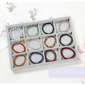 Mua Khay Nhung Xám Trơn Bằng  Khay 12 ô  Khay 24 ô Đựng Vòng Tay  Charm Hàng Cao Cấp