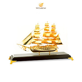 Mô hình thuyền buồm mạ vàng 24k MT Gold Art L46- Hàng chính hãng, quà tặng dành cho sếp, khách hàng, đối tác