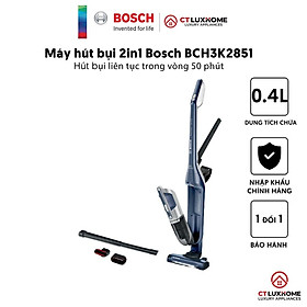 Hình ảnh Máy hút bụi cầm tay Bosch serie 4 BCH3K2851 2in1 màu xanh 0.4L - Hàng chính hãng