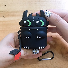 Bao Case Silicon Cho Tai Nghe Apple AirPods 1 / AirPods 2 - Hình Rồng Đen