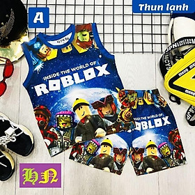 Set đồ bộ bé trai hình các nhân vật Roblox từ 10-48kg - Vải thun lạnh