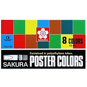 SAKURA - Màu Vẽ Poster Tuýp, 8-Màu