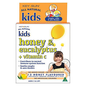 Key Sun All Natural Kids Honey and Eucalyptus Plus Vitamin C 12 Lozenges