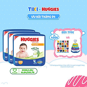 [TẶNG THÊM MIẾNG CHO SIZE L/XL/XXL] Combo 3 gói Tã quần Huggies Skincare Mega Jumbo M106/L96/XL84/XXL76