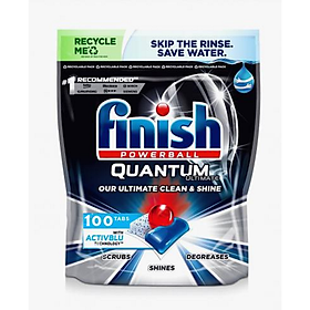 Viên rửa bát Finish Quantum Ultimate 100 tabs loại cao cấp nhất 14 in 1 dùng cho máy rửa bát