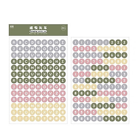 Set 2 tờ stickers chữ và số dùng để trang trí kpop