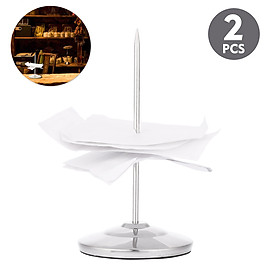 2pcs Stainless Steel Straight Rod Paper Memo Holder Bill Fork Receipt Note Spike Stick