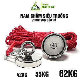 Nam châm siêu trường, siêu mạnh, siêu hút dính dùng để trục vớt đồ vật, nâng vật nặng, treo đồ cứu hộ Minh House