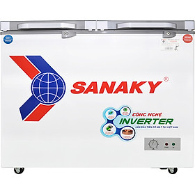 Tủ đông mát SANAKY INVERTER 230 lít VH-2899W4K ĐỒNG (R600A) (kính cường lực)