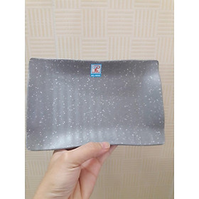 Mua Dĩa Chữ Nhật Nhựa Melamine size 19x13cm XÁM (MS47N)- Ảnh thật