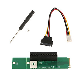 M.2 Key-M NGFF to PCI-E 1x 4x Adapter Converter Card with SATA Power Cable