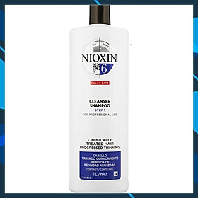 Dầu gội Nioxin 6 Cleanser Progressed Thinning Shampoo cho tóc uốn duỗi tẩy có dấu hiệu thưa rụng 1000ml