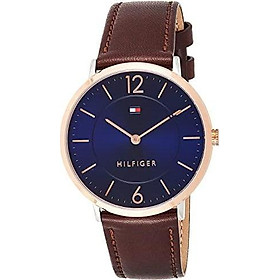 Tommy Hilfiger Men's Sophisticated Sport Stainless Steel Quartz Watch with Leather Strap, Brown, 20 (Model: 1710354)