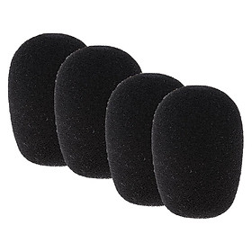4Pcs Microphone Headset Grill Windscreen Sponge Foam Black Mic Covers