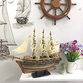 Mô hình thuyền gỗ trang trí Napoleon - thân 40cm - loại 1