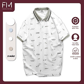 Áo thun polo nam PG họa tiết, chất thun cá sấu lạnh - FORMEN SHOP - FMPS223