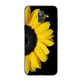 Ốp Lưng in cho Samsung A6 2018 mẫu Hoa Hướng Dương Nền Đen - Hàng Chính Hãng