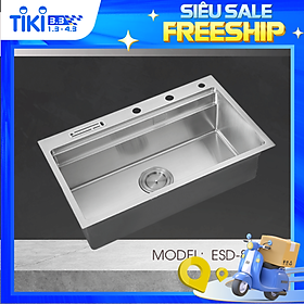 Mua Chậu Rửa Chén Ecalite ESD-8250HS - 1 Ngăn Cực Rộng - Inox 304 Siêu Bền - Có Giắt Cắm Dao - Hàng Chính Hãng