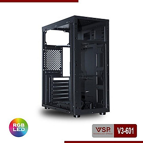 Thùng Máy Tính Case VSP V3-601 Tích hợp LED RGB (Chưa Bao Gồm Fan)