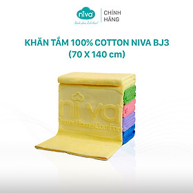 Khăn Tắm Cotton Tự Nhiên 100%  Xuất Nhật Niva BJ3 Mềm Mịn Thấm Hút, An Toàn, Trơn Kích Thước 700x1400 mm