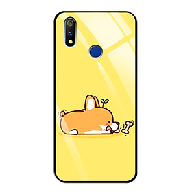 Ốp Lưng Kính Cường Lực Cho Điện Thoại Realme 3 Pro - 0367 8037 DOG02 - Hàng Chính Hãng