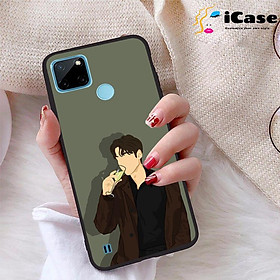 Ốp lưng iCase dành cho Realme C21Y chất liệu viền dẻo lưng cứng nhám TPU có hai lỗ xỏ dây đeo in nổi 4D hình bộ sưu tập Boy Cute 13