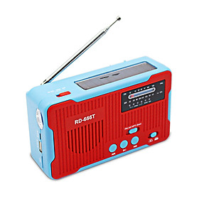 Multiple Use Solar Powered Or Power Generation by Hand FM AM Radio With 1LED Flashlight USB Emergency Charger Emergency