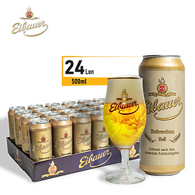 BIA ĐỨC THẦY TU EIBAUER HEFEWEIZEN HELL-Nhập Khẩu Từ Đức Thùng 24 Lon 500ml HSD 03/2022