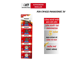 Vỉ 5 Viên Pin CR1632 ( CR 1632/5BE x 1 Vỉ ) Panasonic Lithium 3 V - Hàng Chính Hãng