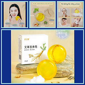 XÀ BÔNG NHÂN SÂM – Xà phòng ngải cứu NATURAL SOAP loại bỏ nhờn, làm sạch da, giảm mụn