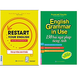 Hình ảnh Combo English Grammar In Use - 130 Bài Ngữ Pháp Tiếng Anh+RESTART YOUR ENGLISH - MORE EXPRESSION - YÊU LẠI TIẾNG ANH TỪ ĐẦU