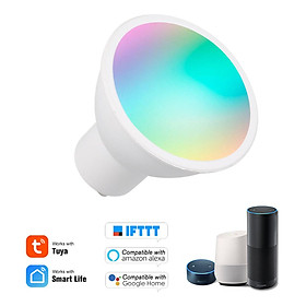 WiFi Smart Bulb RGB+W+C LED Bulb 5W GU10 Dimmable Light Phone APP Remote Control Compatible with Alexa Google Home Tmall Elf for Voice Control, 1 pack