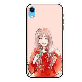 Ốp lưng cho iPhone XR  Cô Gái Cầm Hoa - Hàng chính hãng