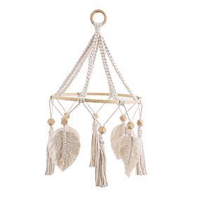 Macrame Wall Hanging Tapestry Bamboo Ring for Children's Room Decoration