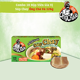 Combo 10 Hộp Viên Gia Vị Súp Chay Gold Ông Chà Và 126gr (Vegetable Soup Cubes)