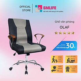 Ghế văn phòng chân xoay lưng trung bọc da SMLIFE Olaf